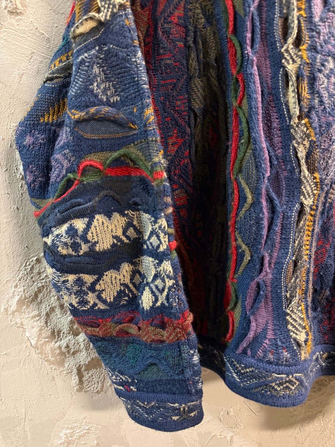 쿠지 COOGI 3D 멀티 패턴 울 니트 블루 S(95-100) 상품이미지2