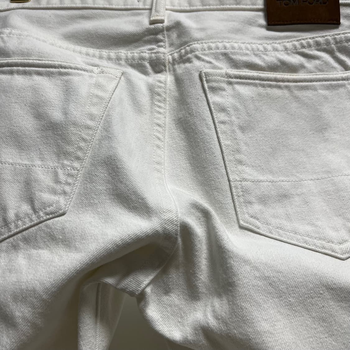 정품 32) 톰포드 가죽 패치 화이트 진 데님 상품이미지4