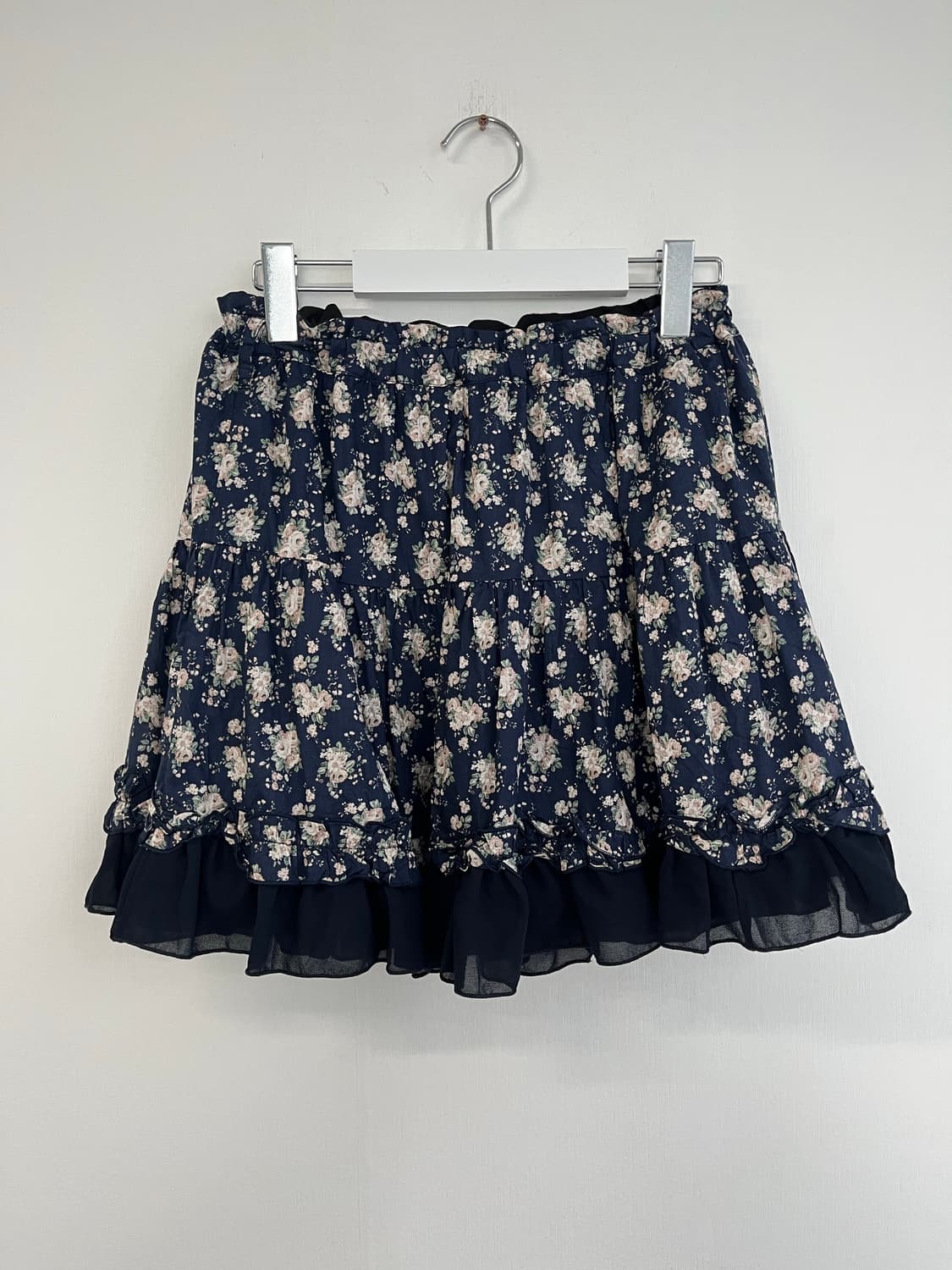 네이비 플라워 프릴 스커트 상품이미지1