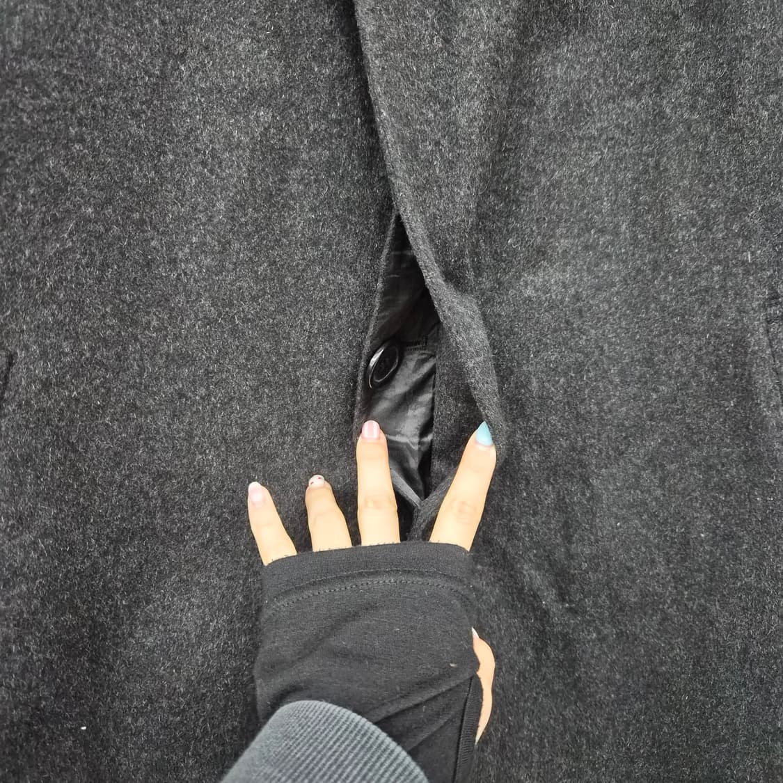 캐시미어 100% 블랙 롱 코트 남성 M 상품이미지2