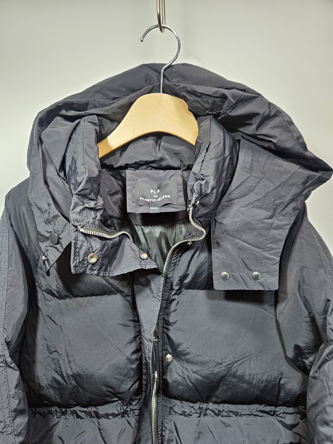 플라스틱아일랜드 블랙 후드 패딩 점퍼 Free  상품이미지4