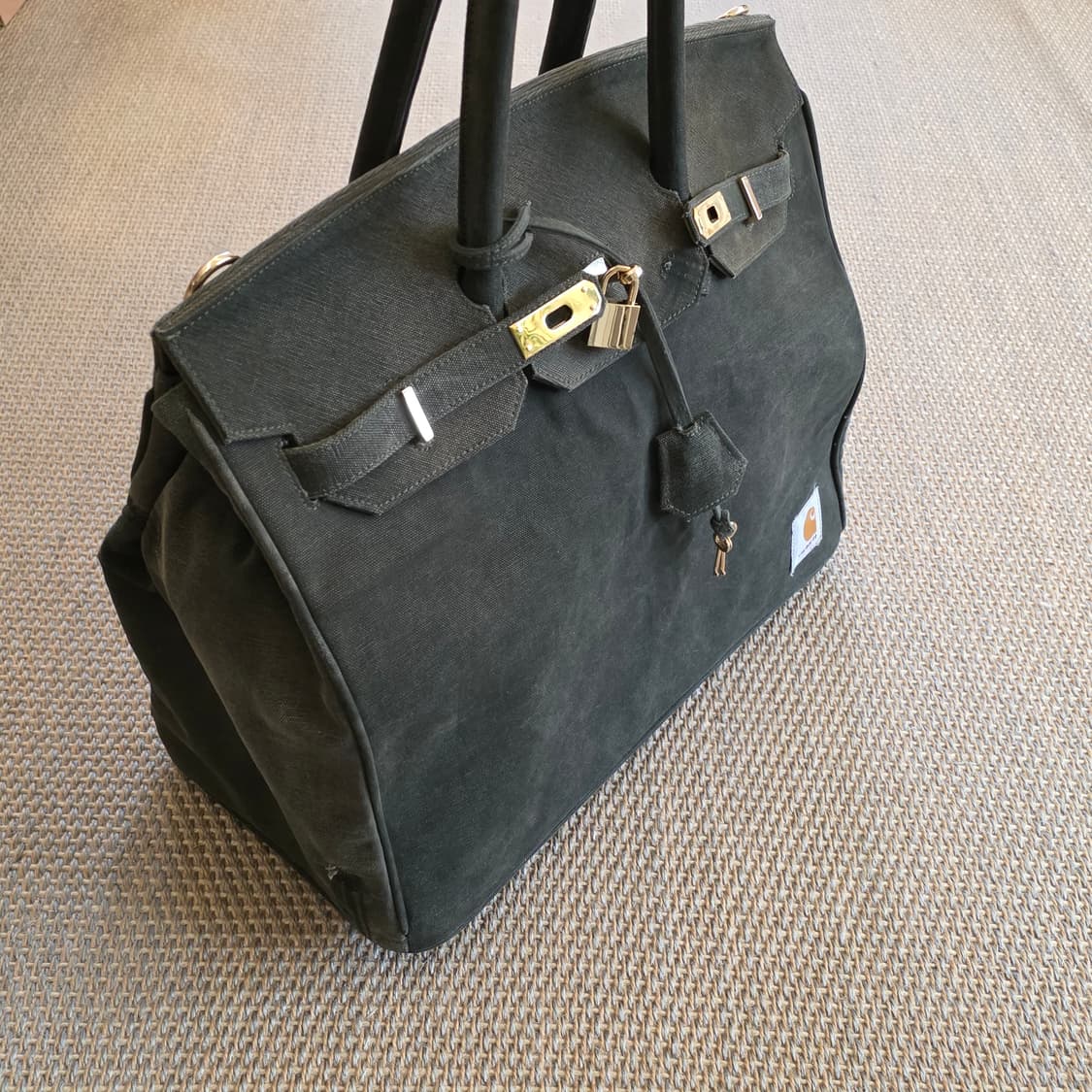 [역작, 희귀] 칼하트x그레잇랜드 버킨백 오마주 덱 밀리터리 텐트 칸바스 상품이미지2