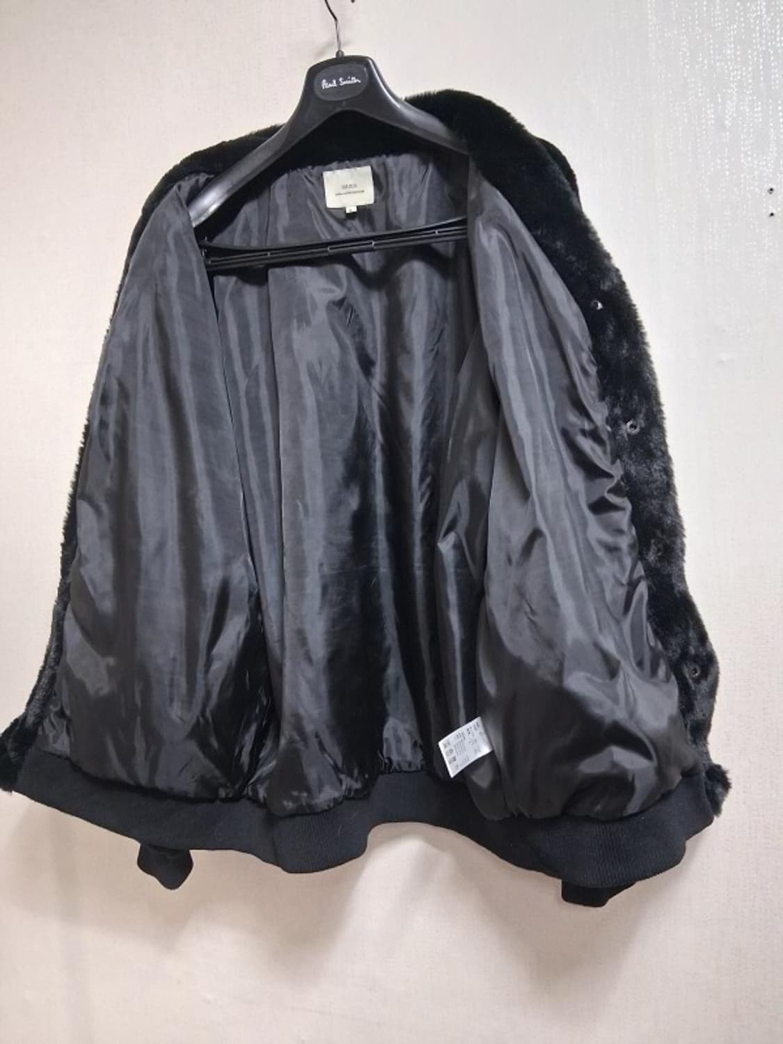 일본빈티지수입 CORISCO 친환경  브이넥 검정 모조밍크쟈켓 남성100 상품이미지4