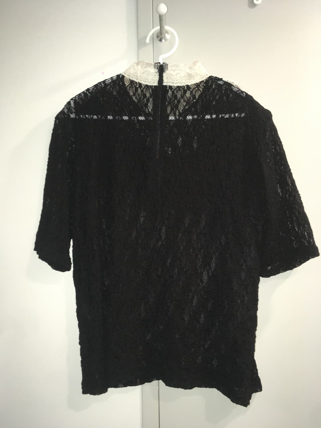 jpn vintage 블랙 로걀 러플 레이스 블라우스 상품이미지5