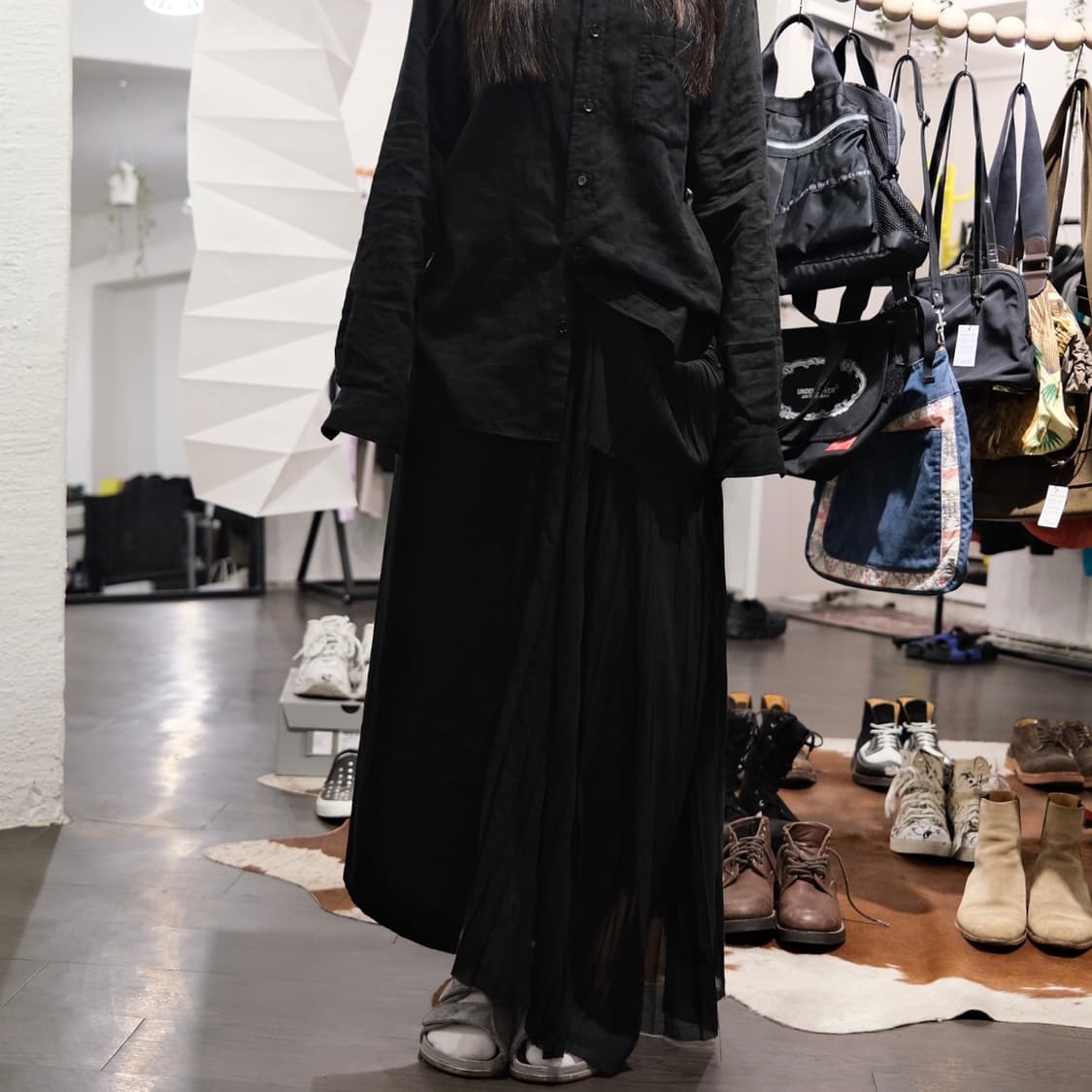 요지야마모토 레이스 레이어드 데님 스커트 상품이미지4