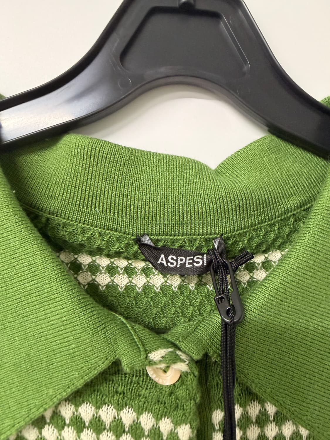 아스페시 그린 스트라이프 카라 니트 M(새제품) 상품이미지4