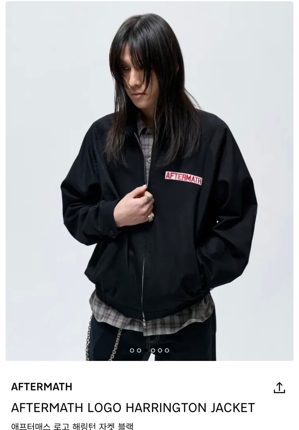 애프터매스 로고 해링턴 자켓 블랙 XL 상품이미지3