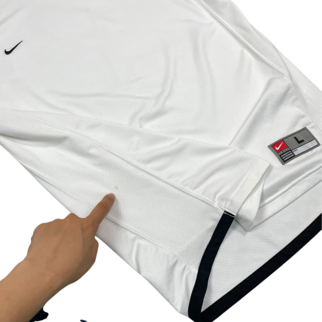 나이키 화이트 블랙 Team NikeFIT 축구 저지 반팔 티셔츠 L 상품이미지7