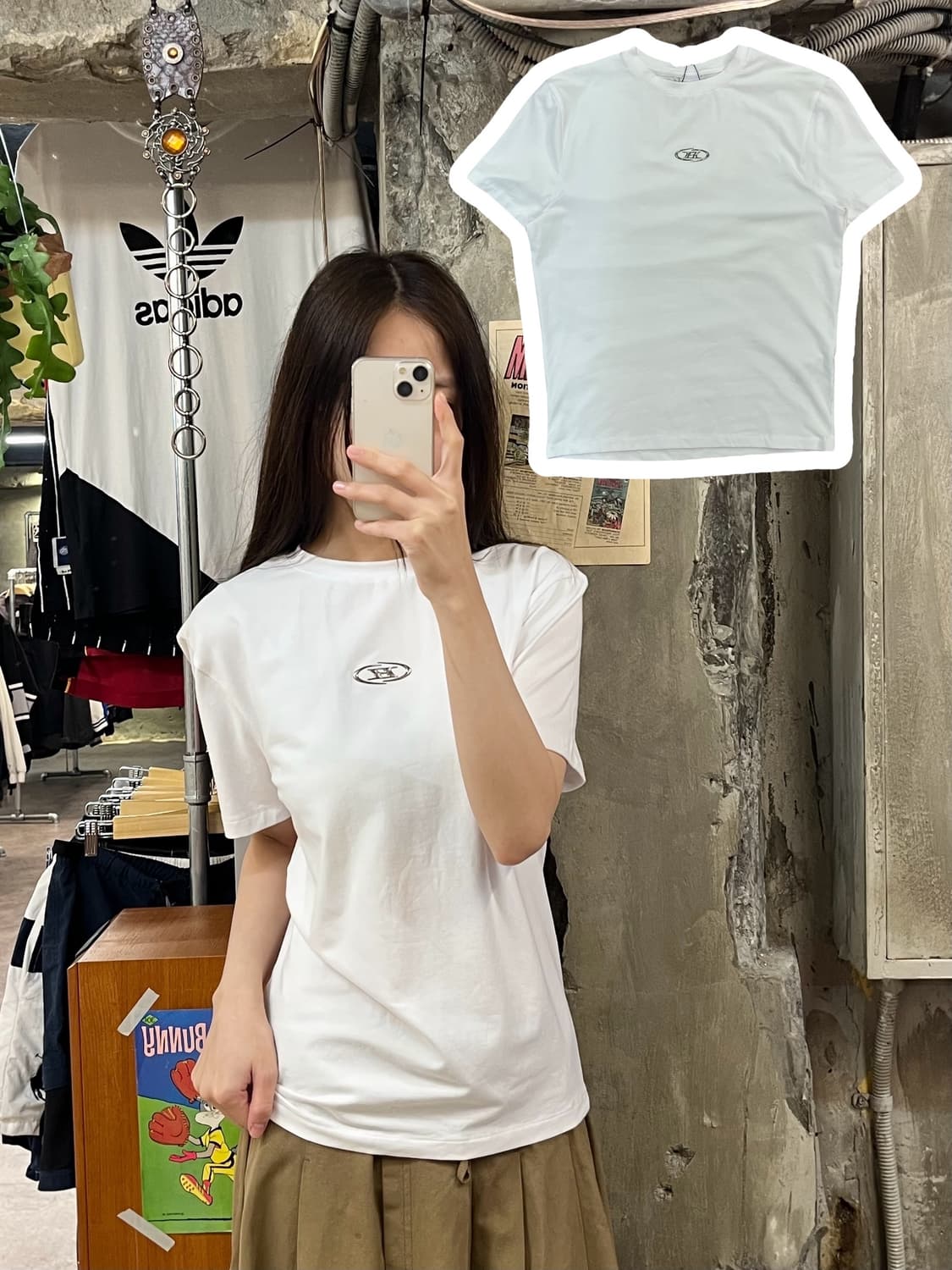 리 반팔티 화이트 M #csz465 상품이미지1