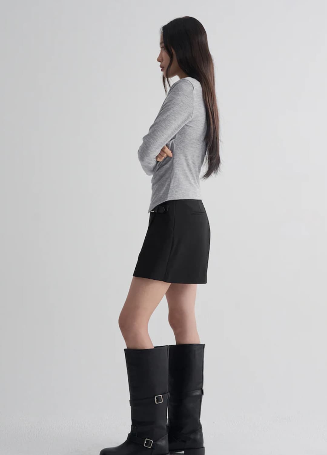 에잇세컨즈 비조 미니 스커트 팬츠  블랙 S 양도 상품이미지3