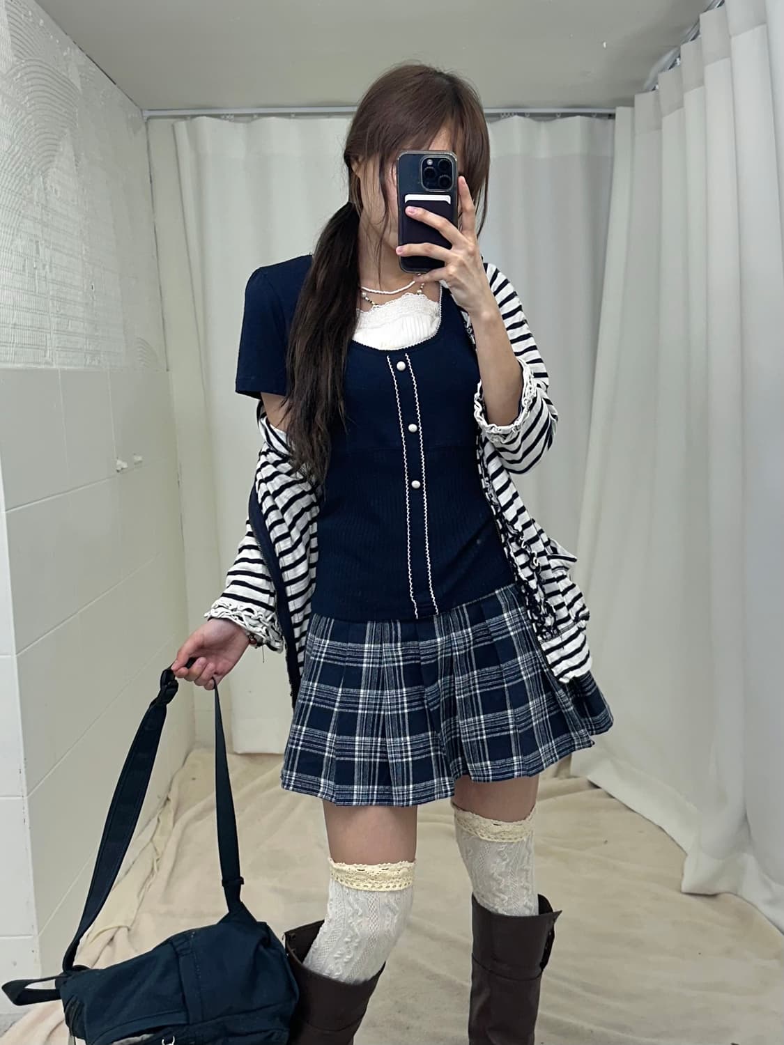 빈티지 네이비 니혼진 프레피 코디세트 상품이미지3