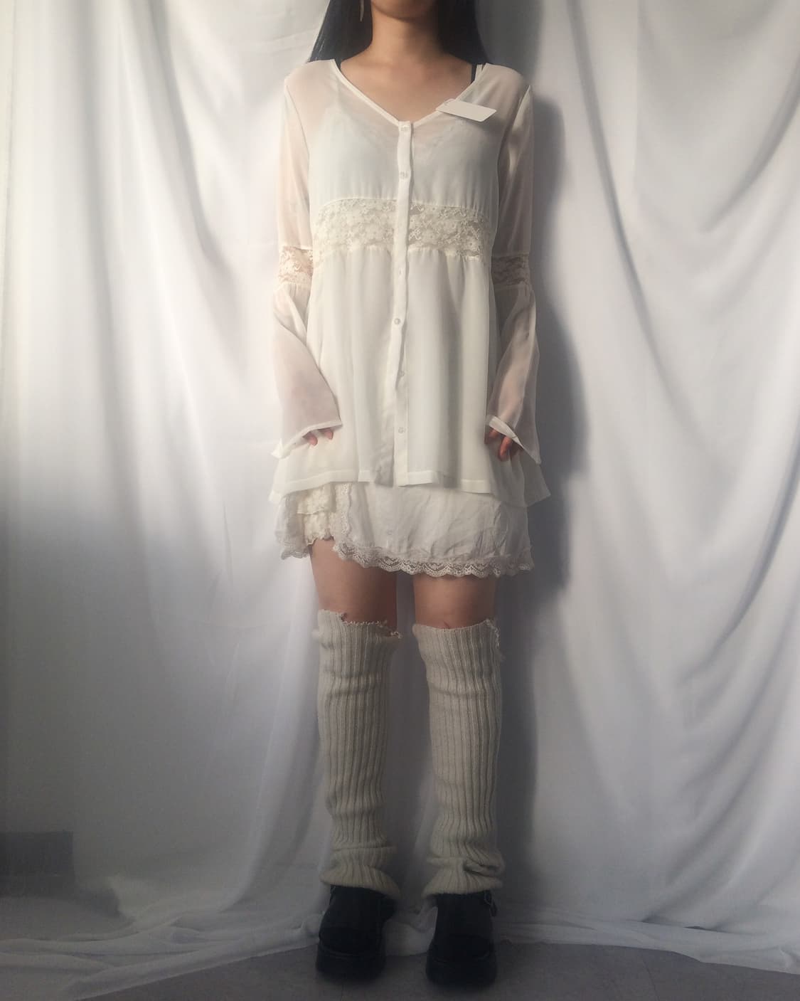 Lace point cardigan 상품이미지1