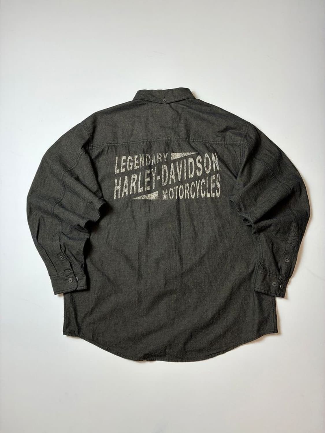 할리데이비슨 피그먼트 프린팅 데님 셔츠 PN8290 상품이미지1