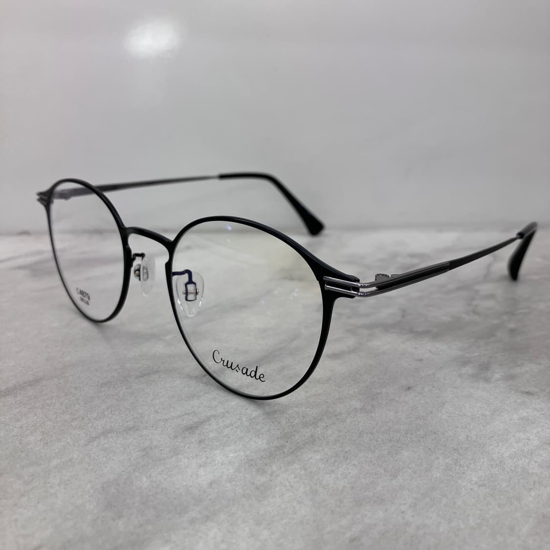 C89 크루세이드 Crusade 블랙 실버 라운드 메탈테 안경 4879 상품이미지7