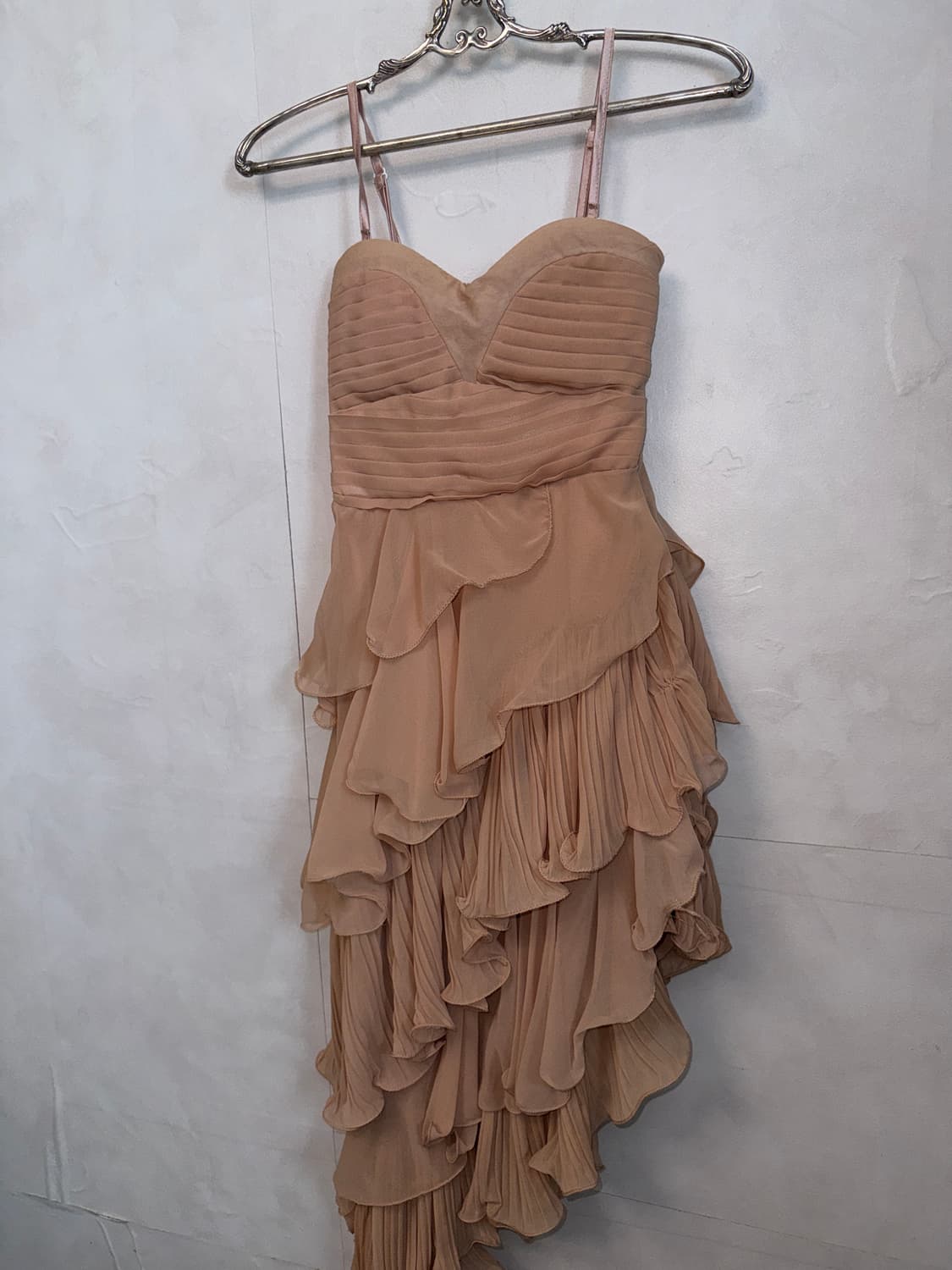 Coral pink asymmetrical ruffle sheer ops 상품이미지7
