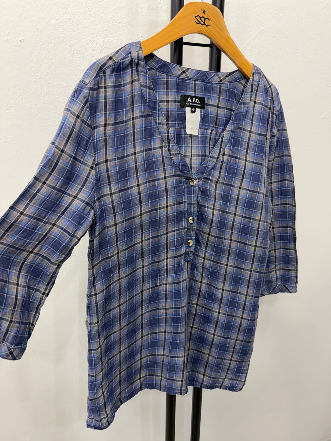 정품) A.P.C. 아페쎄 여성 체크 셔츠 XS 상품이미지2