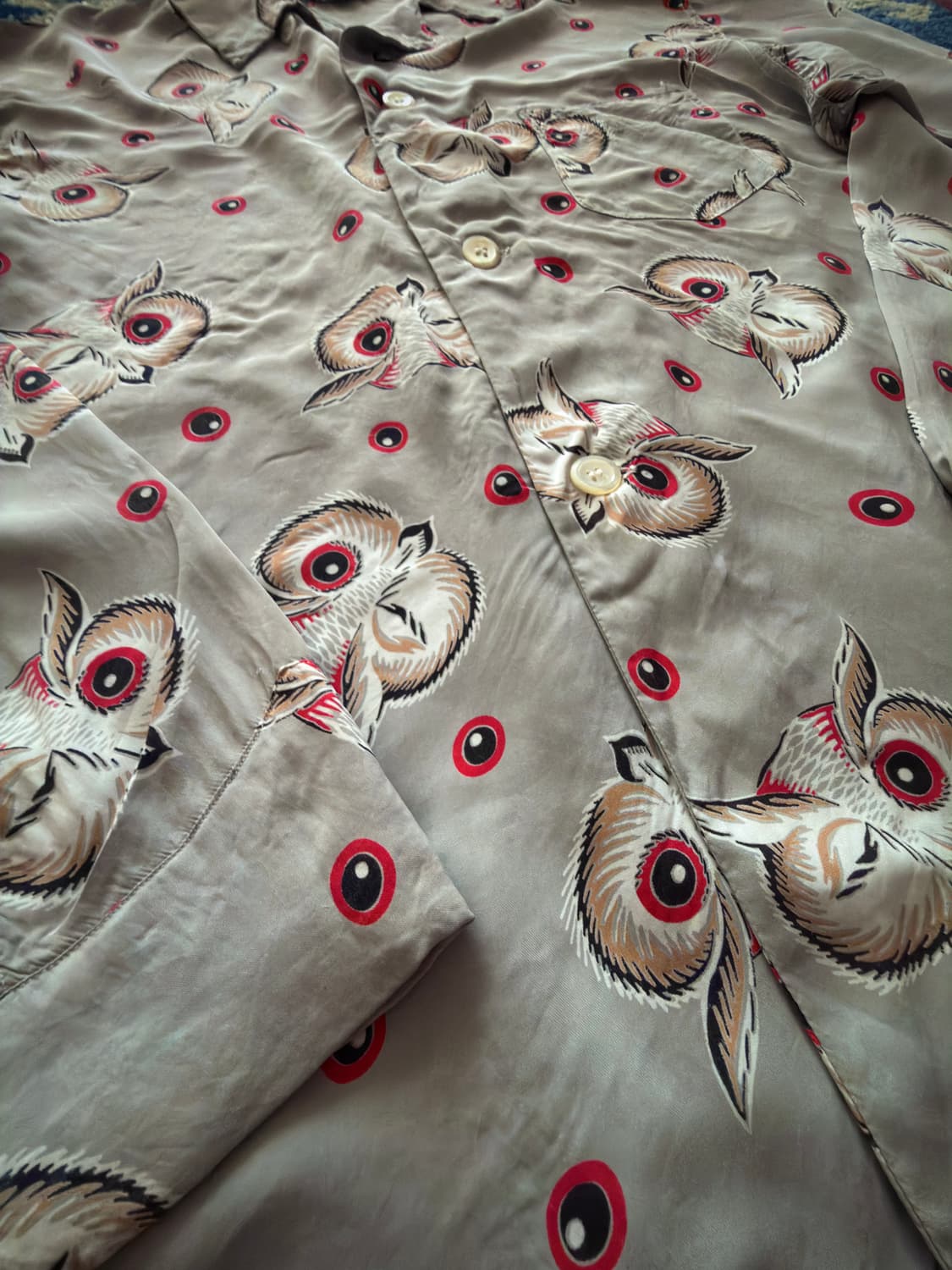 50s USA Wilson Brothers Owl eyeballs 셔츠 상품이미지5