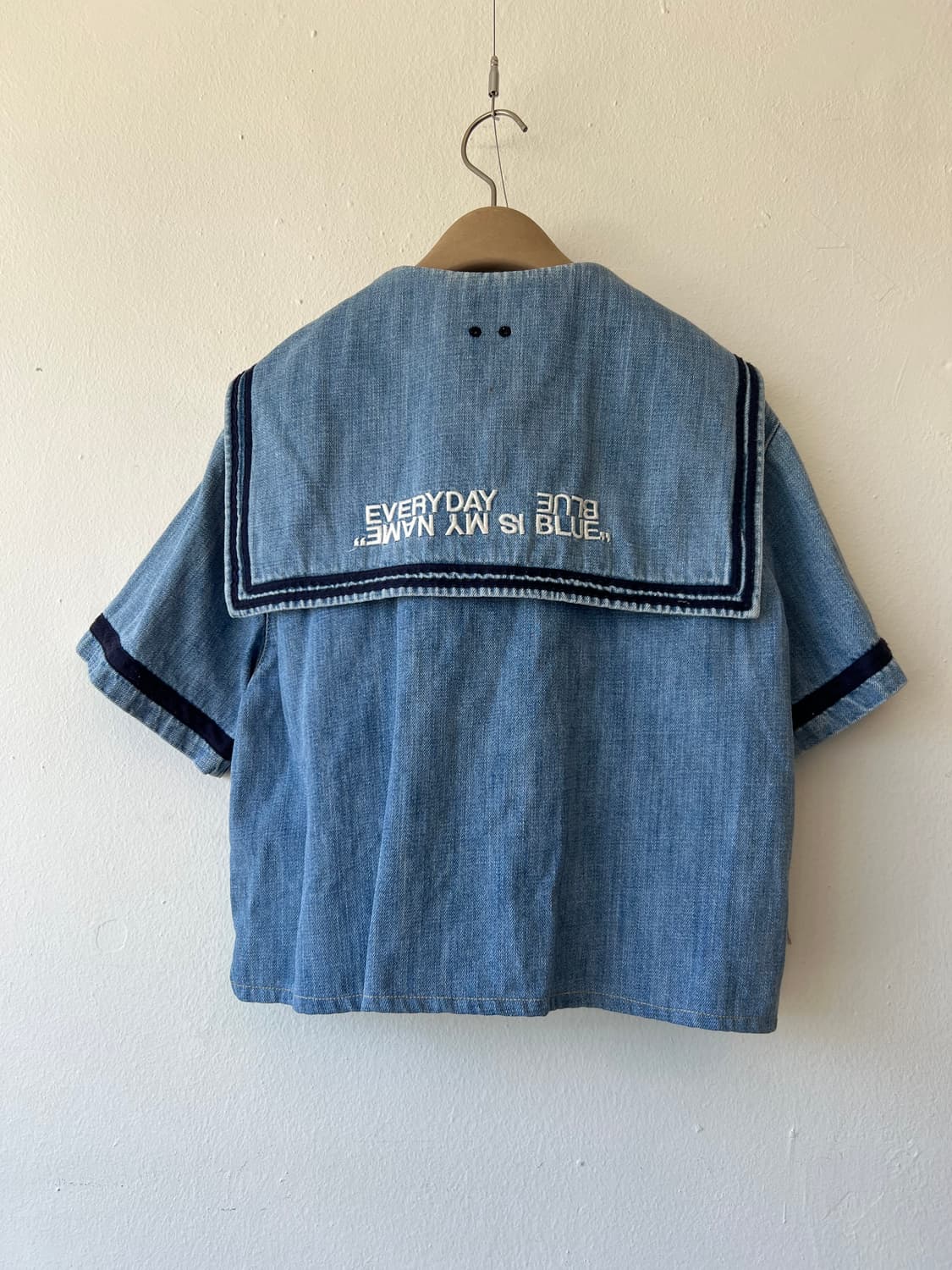 에스제이와이피 SJYP 여성 데님 세일러카라블라우스 상품이미지3