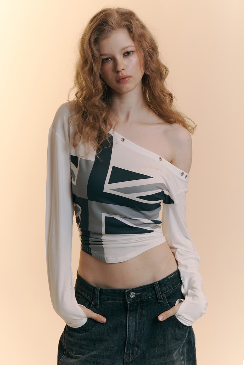 플리즈노팔로우 카이 원숄더 롱슬리브 탑 상품이미지1