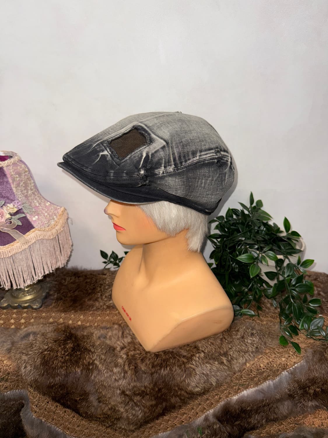 Washing black denim patches hunting cap 상품이미지1