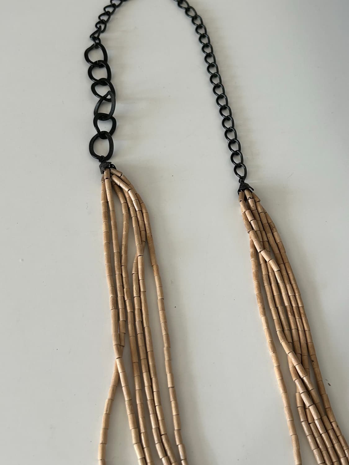 우드 태슬 레이어드 롱목걸이 상품이미지1