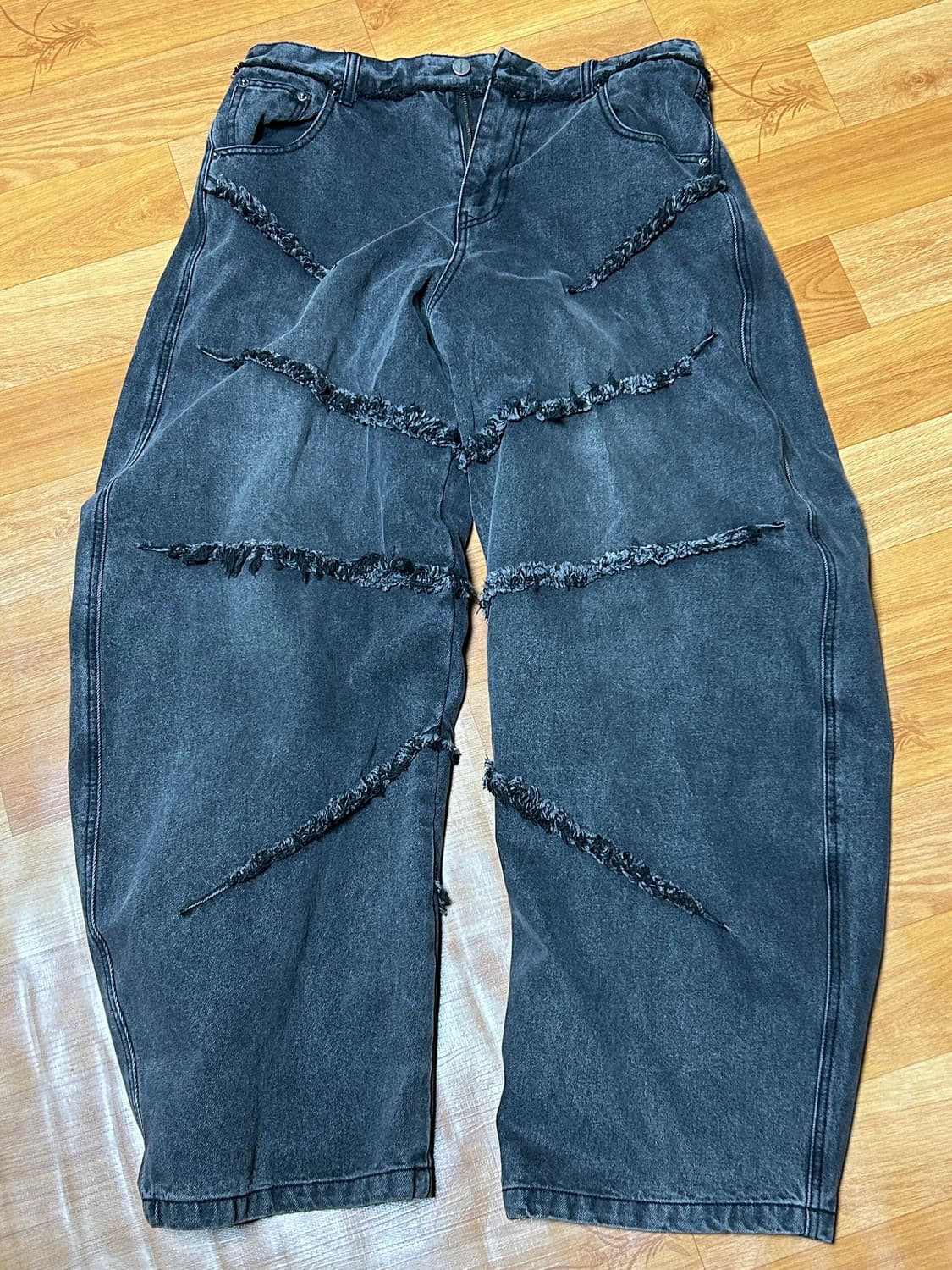 낫포너드 컷오프 데님 팬츠 블랙 L사이즈 팔아요 상품이미지2