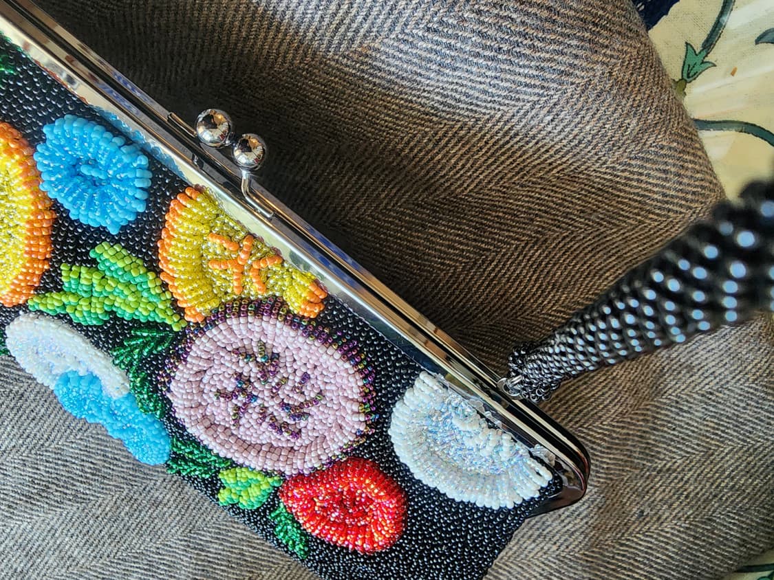 핸드메이드 비즈 플라워 클러치 앤 숄더 상품이미지3