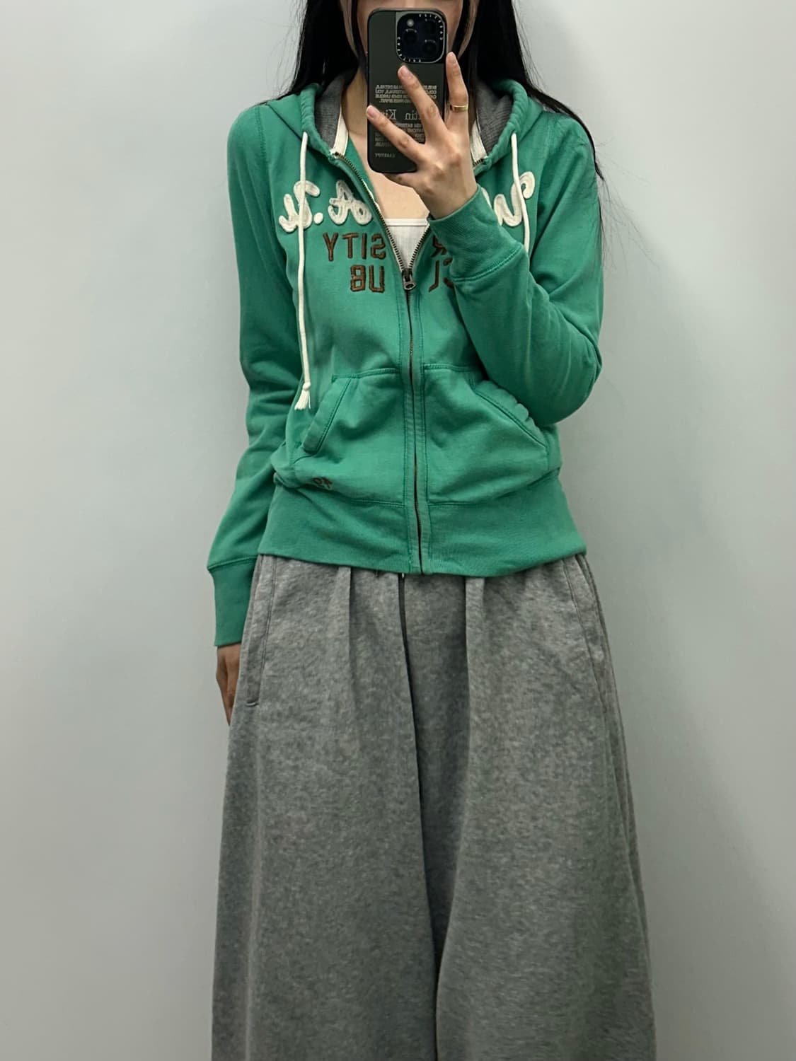 후아유 y2k 와투케 피스타치오 후드집업 상품이미지1