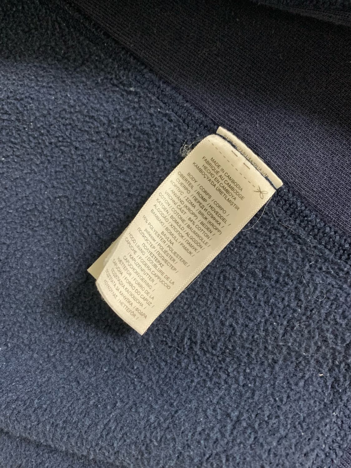 폴로 네이비 기모 후드집업 상품이미지3