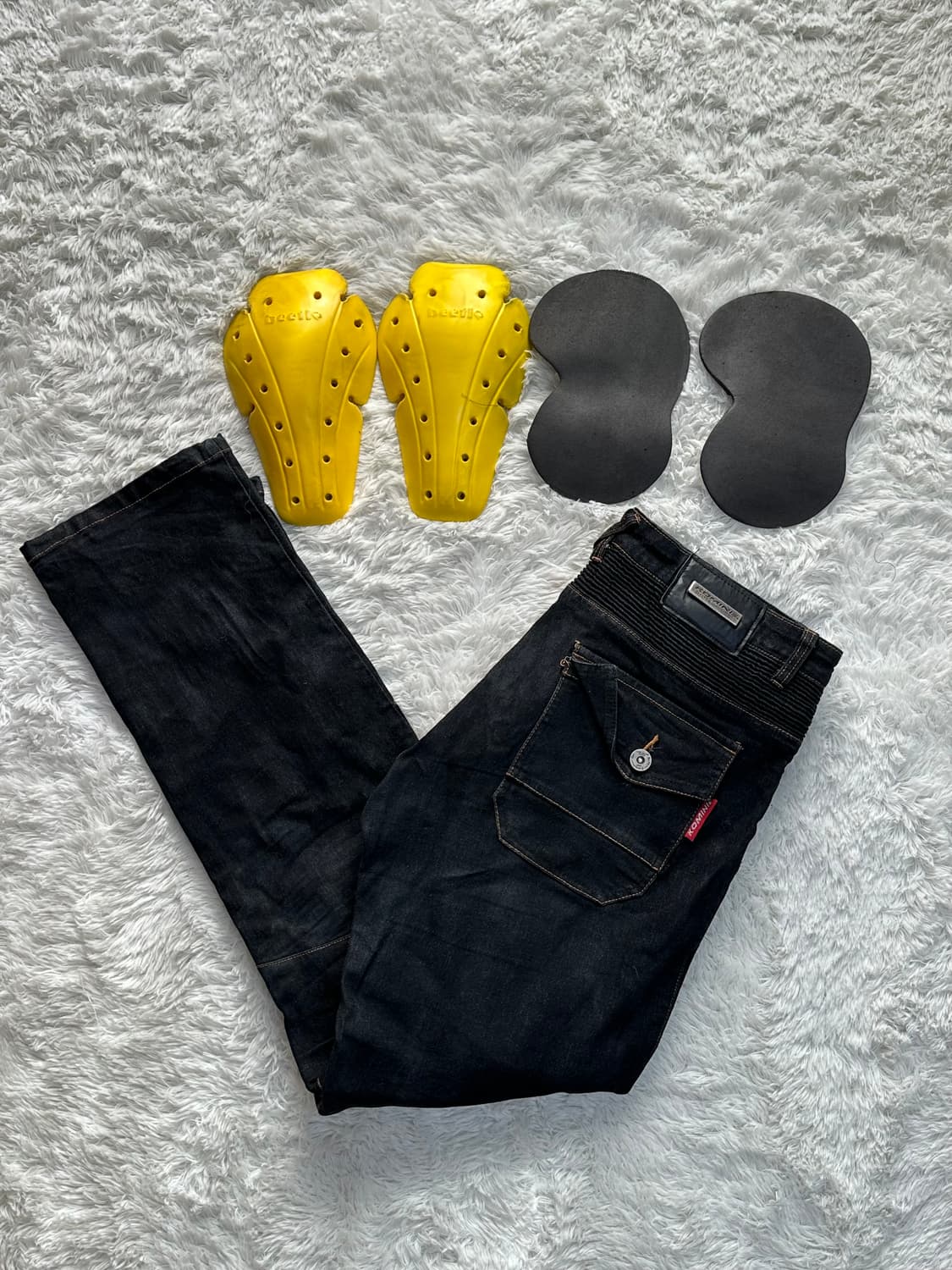 KOMINE 라이딩 청바지 XL 블랙 상품이미지1