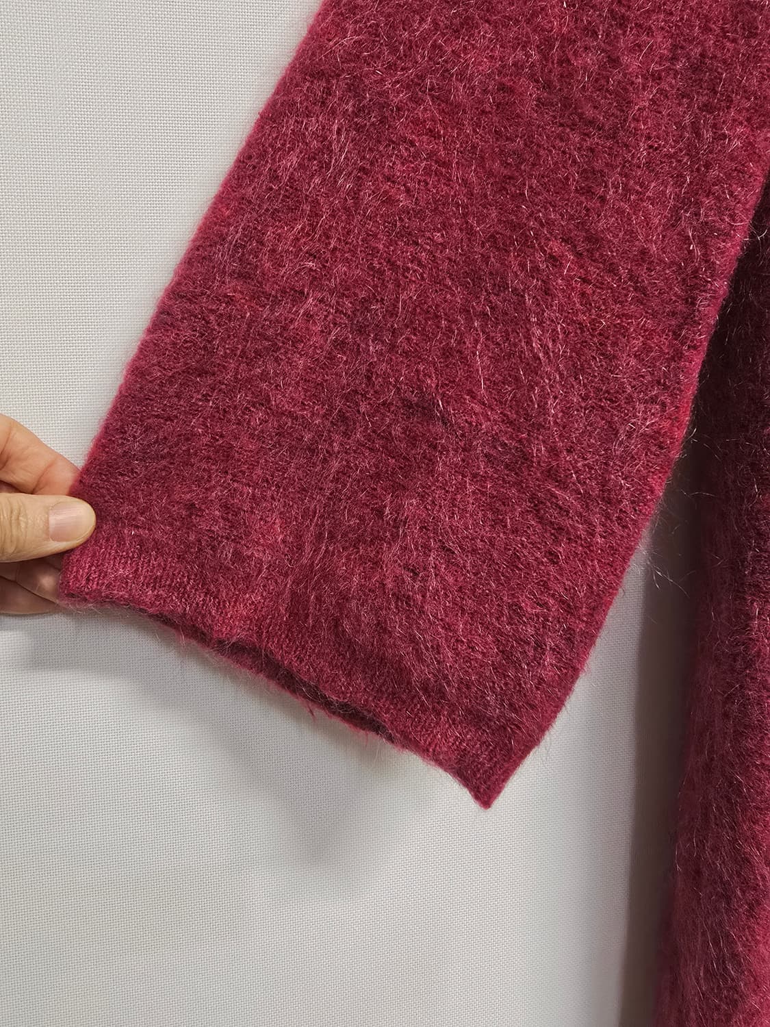 기비 모면혼방 하프 코트 버건디 상품이미지4