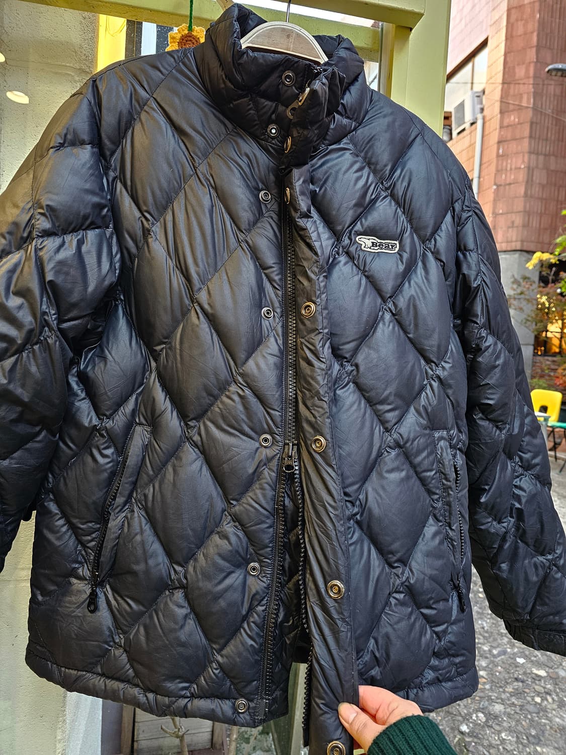 Bear U.S.A 차콜블랙 아가일 2WAY 다운 경량패딩 상품이미지4