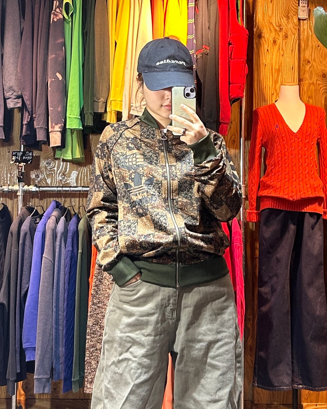 M 아디다스 리얼트리 카모패턴 카키 트랙탑 상품이미지1