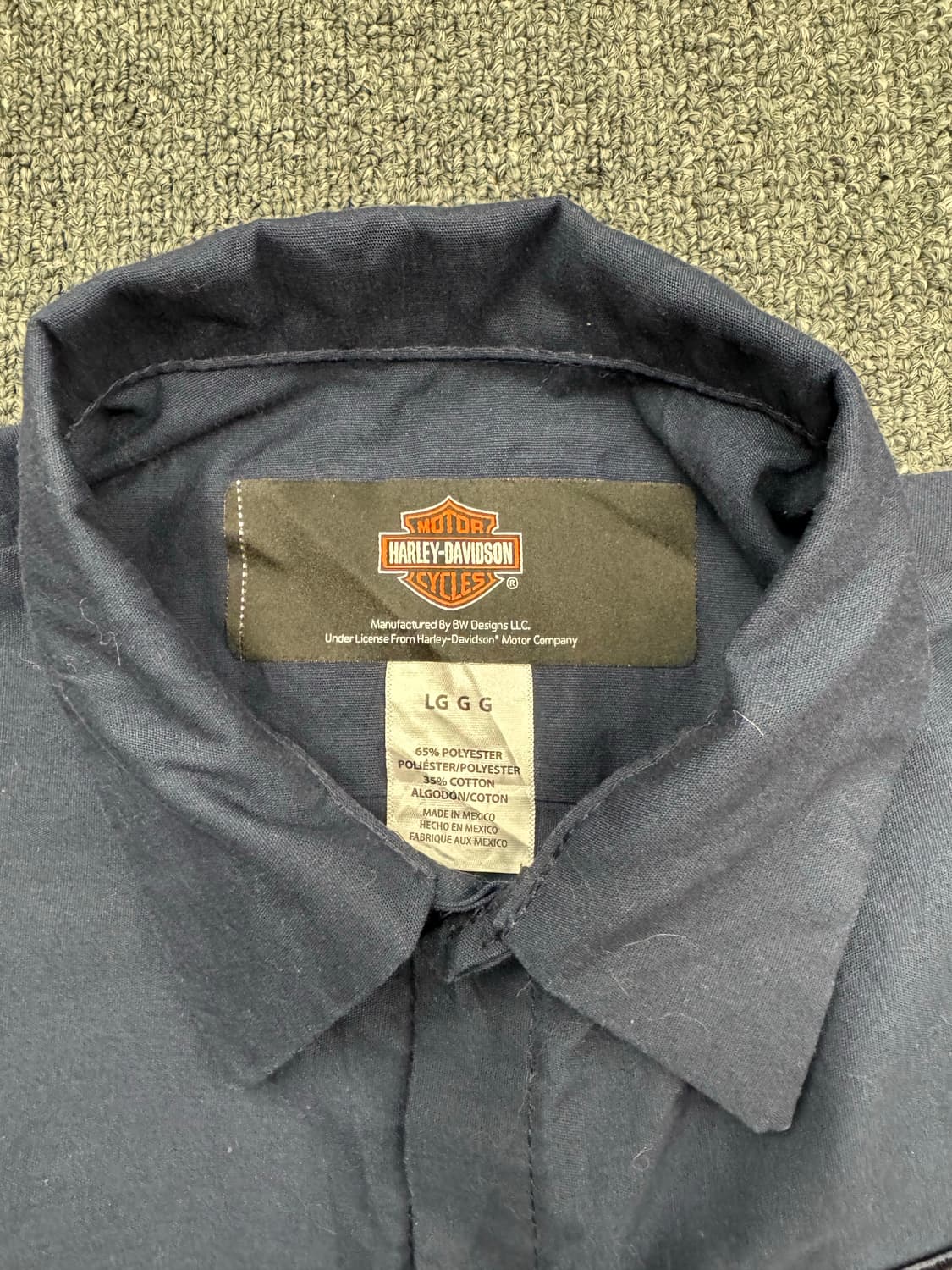 L)할리데이비슨 빈티지 패치 프린팅 네이비 반팔셔츠 상품이미지4