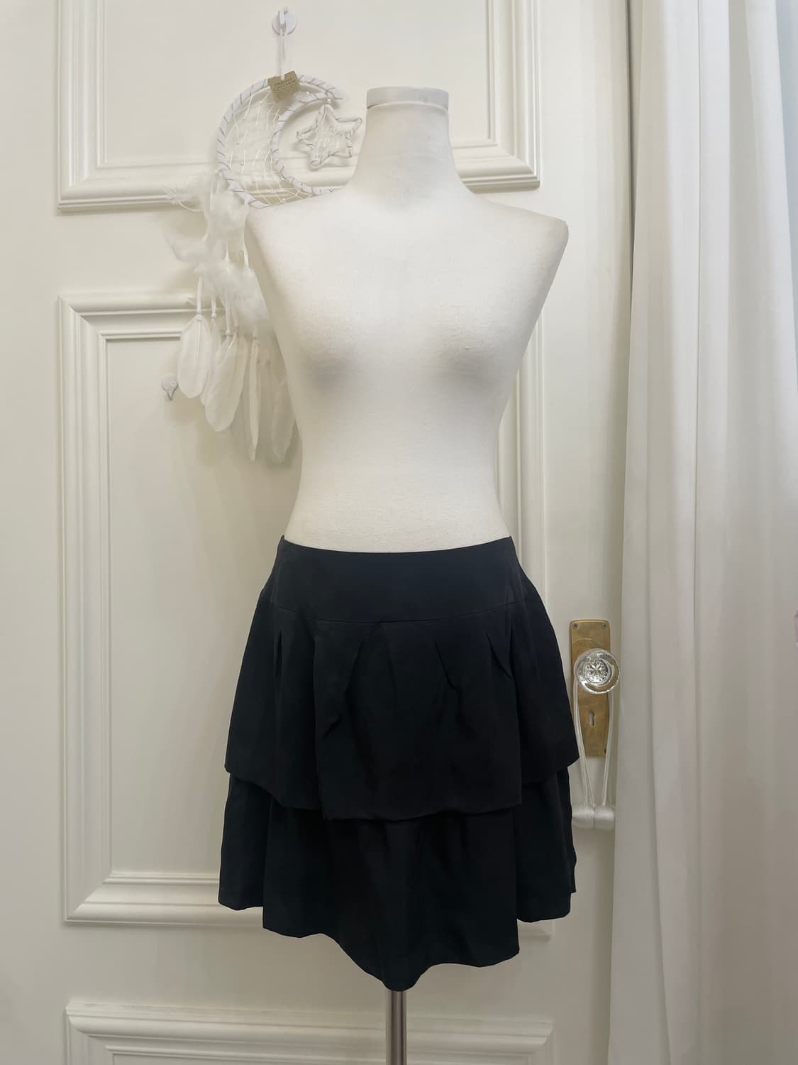 black layered mini skirt(size-M) 상품이미지1