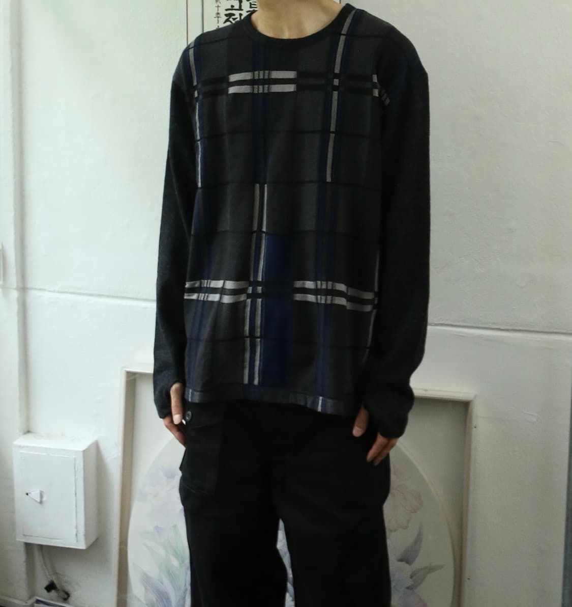 카반 드 주카 체크 롱슬리브 니트 상품이미지2