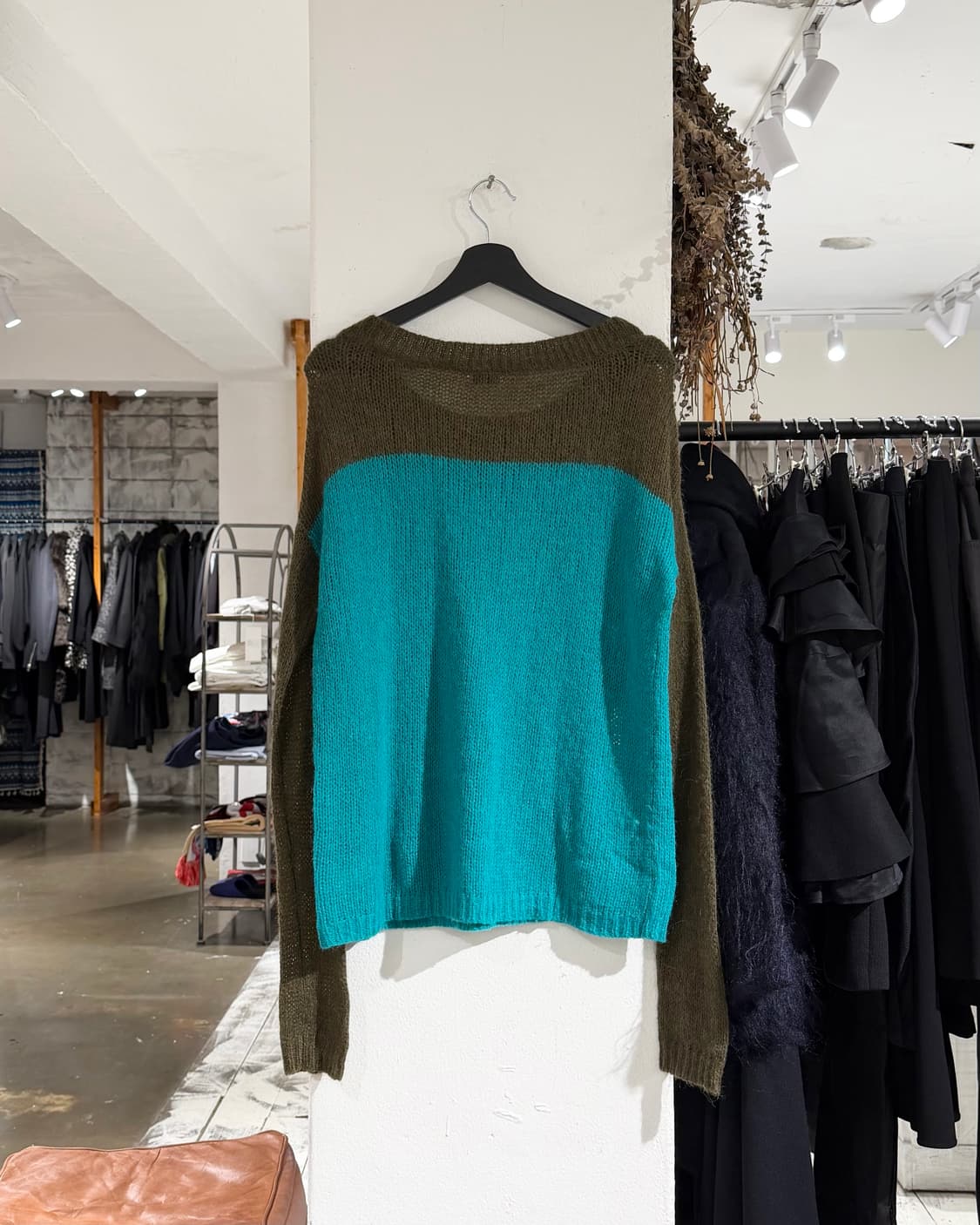 드리스 반 노튼 민트 배색 알파카 블렌드 니트  상품이미지6