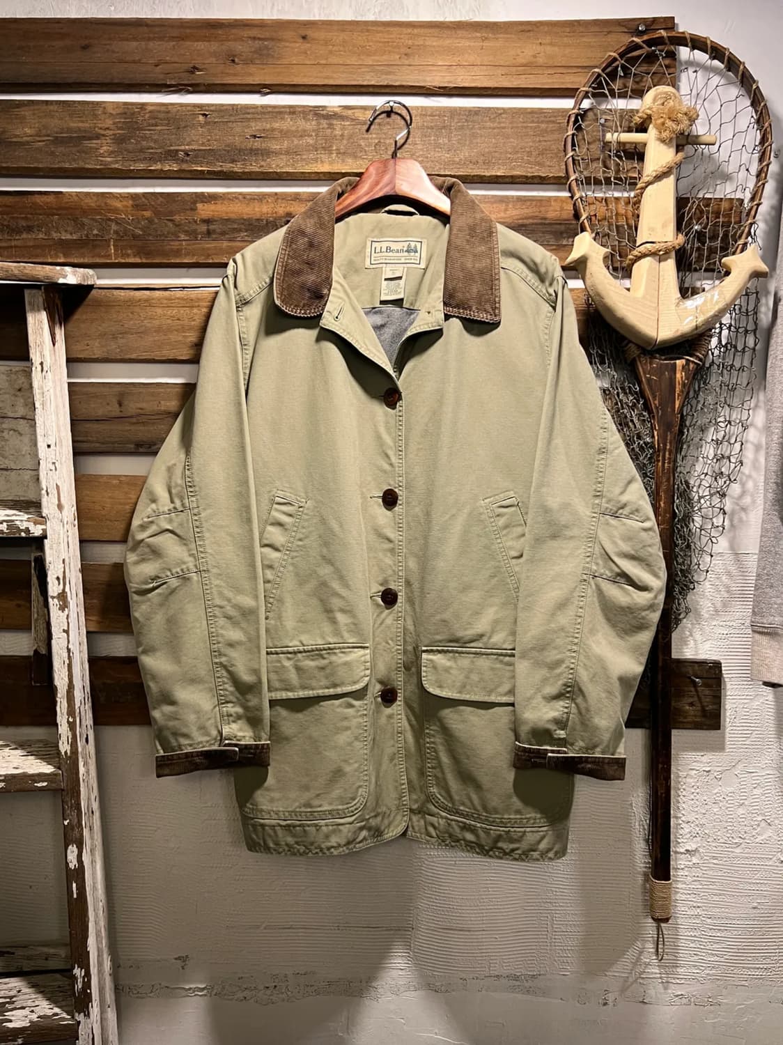 [XL]엘엘빈 USA 코튼 라이닝 라임 캔버스 헌팅 자켓 상품이미지1