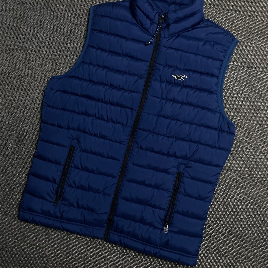 홀리스터 자수로고 경량 퀼팅 베스트 네이비o 5407 상품이미지3