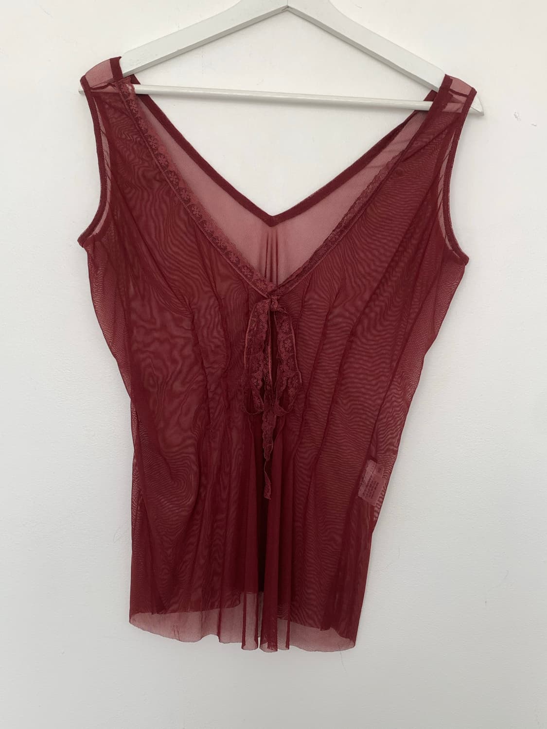 ▫️burgundy mesh top 상품이미지1