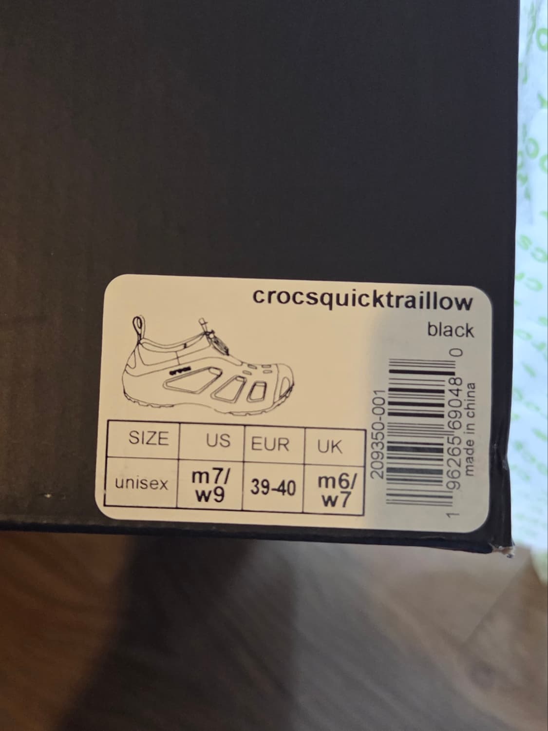 Crocs 퀵 트레일 로우 블랙 US7 / EU40 상품이미지3