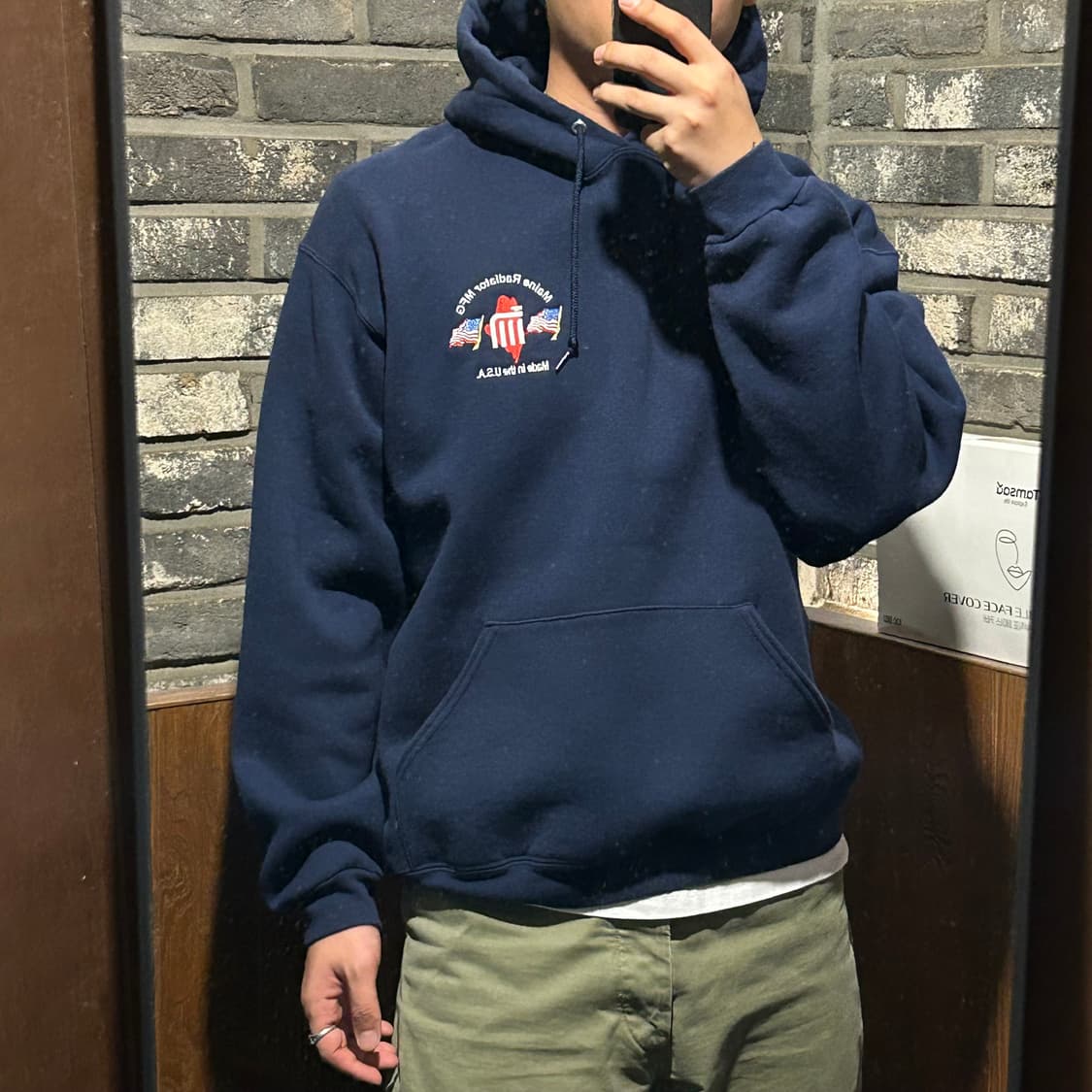 L) USA Maine Radiator MFG 후드티 네이비 상품이미지7