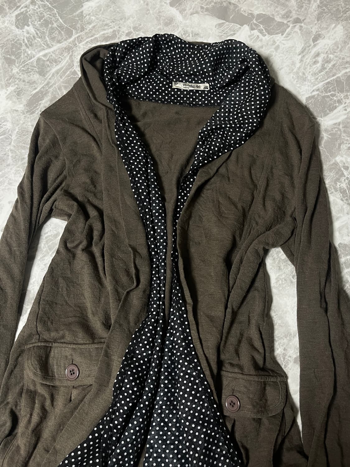 dot 2way long cardigan 상품이미지2