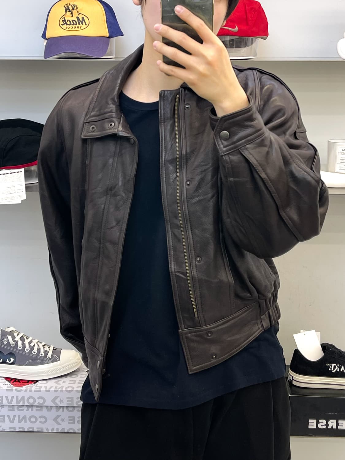 로버트 컴스탁 90s 디어스킨 레더 봄버 자켓 상품이미지3