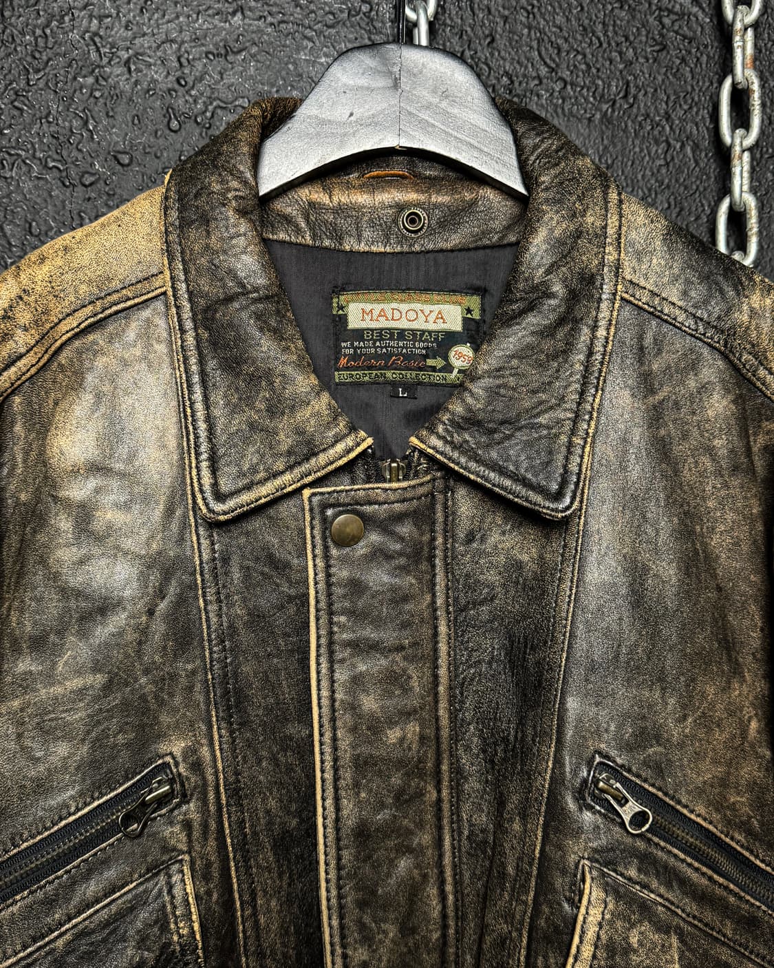 90’s Vintage Washed Leather Blouson 상품이미지2