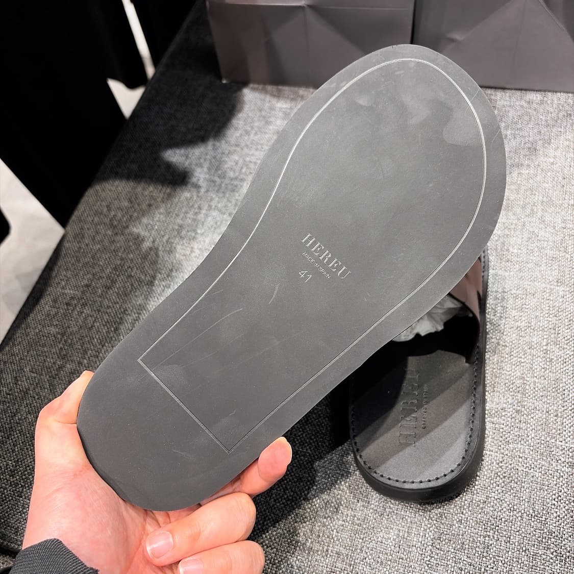 (정품/새상품) HEREU 헤레우 남성 브라운 레더 디라 뮬 샌들 상품이미지7