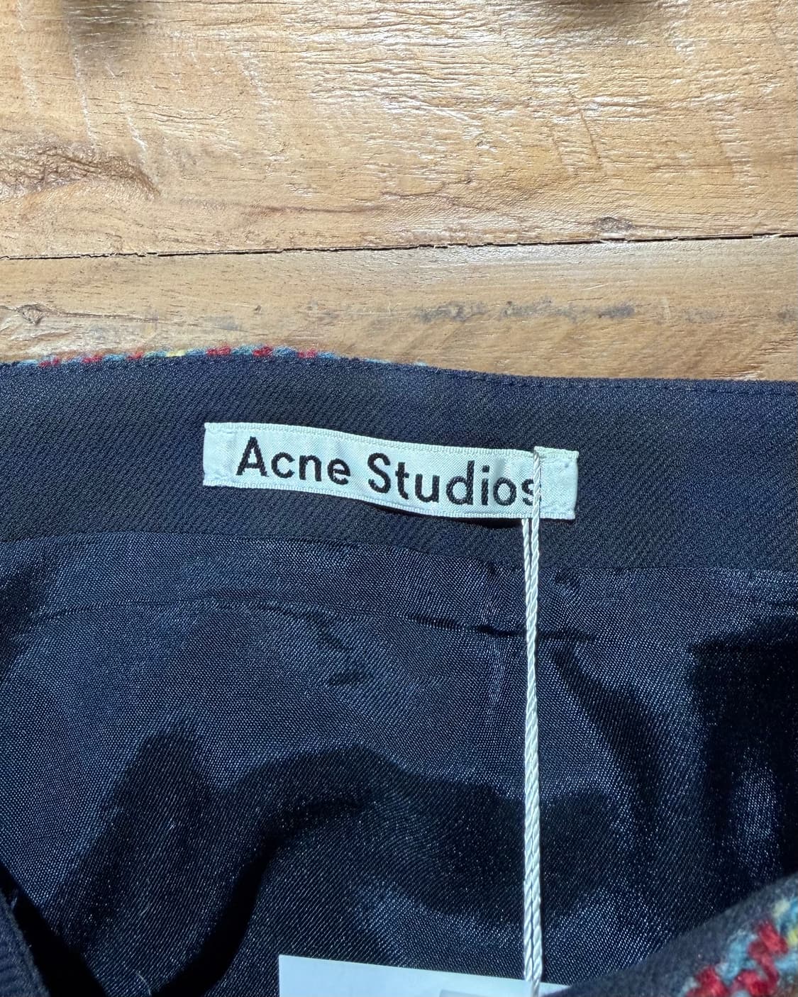 아크네스튜디오 네이비 체크 패치워크 스커트 상품이미지7