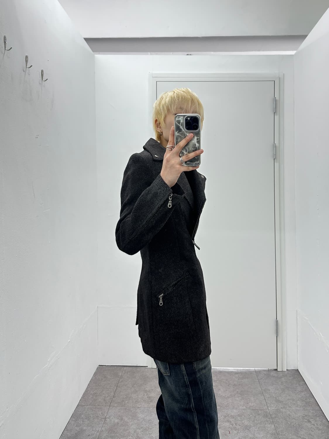 5351 pour les Femmes Asymmetric Zip Wool 상품이미지9