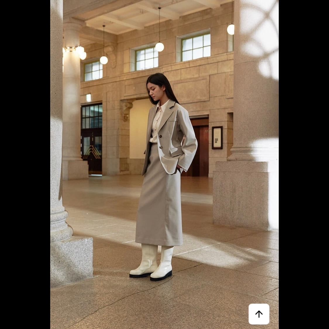 모한 TWS 라인 스티치 재킷 &amp; 롱스커트 세트 (새상품) 상품이미지9