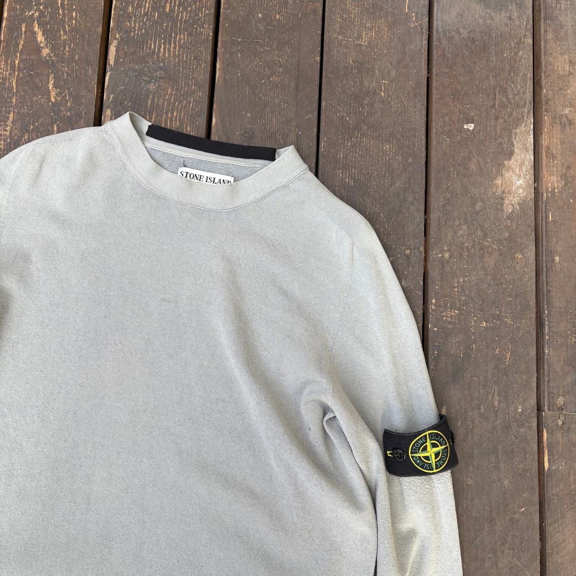 스톤아일랜드 라이트 그레이 라운드 넥 니트 상품이미지5